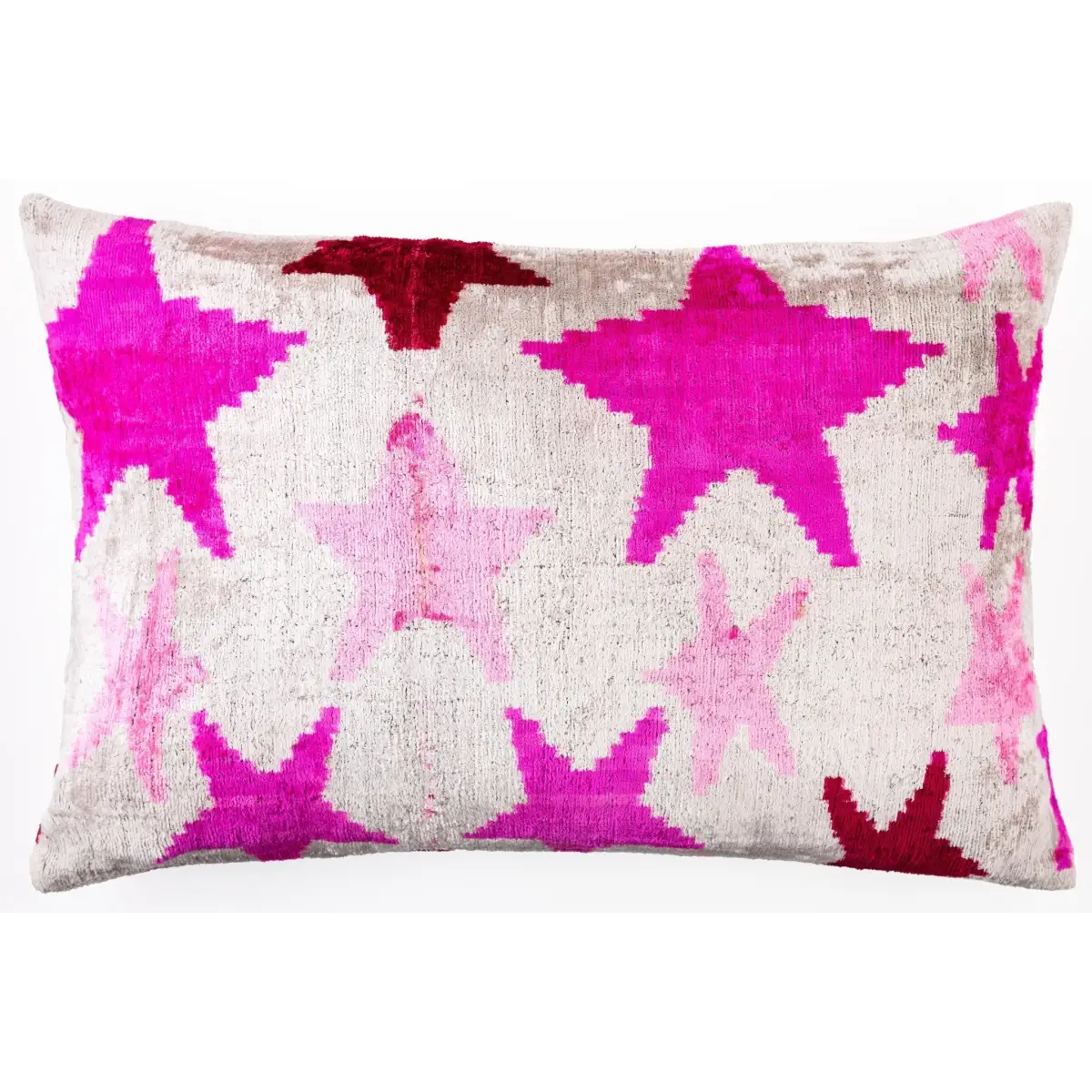 Canvello Luxurious 16x24 Handmade Velvet Silk Pillow with Premium Down Feather Insert - Pink Star - Canvello