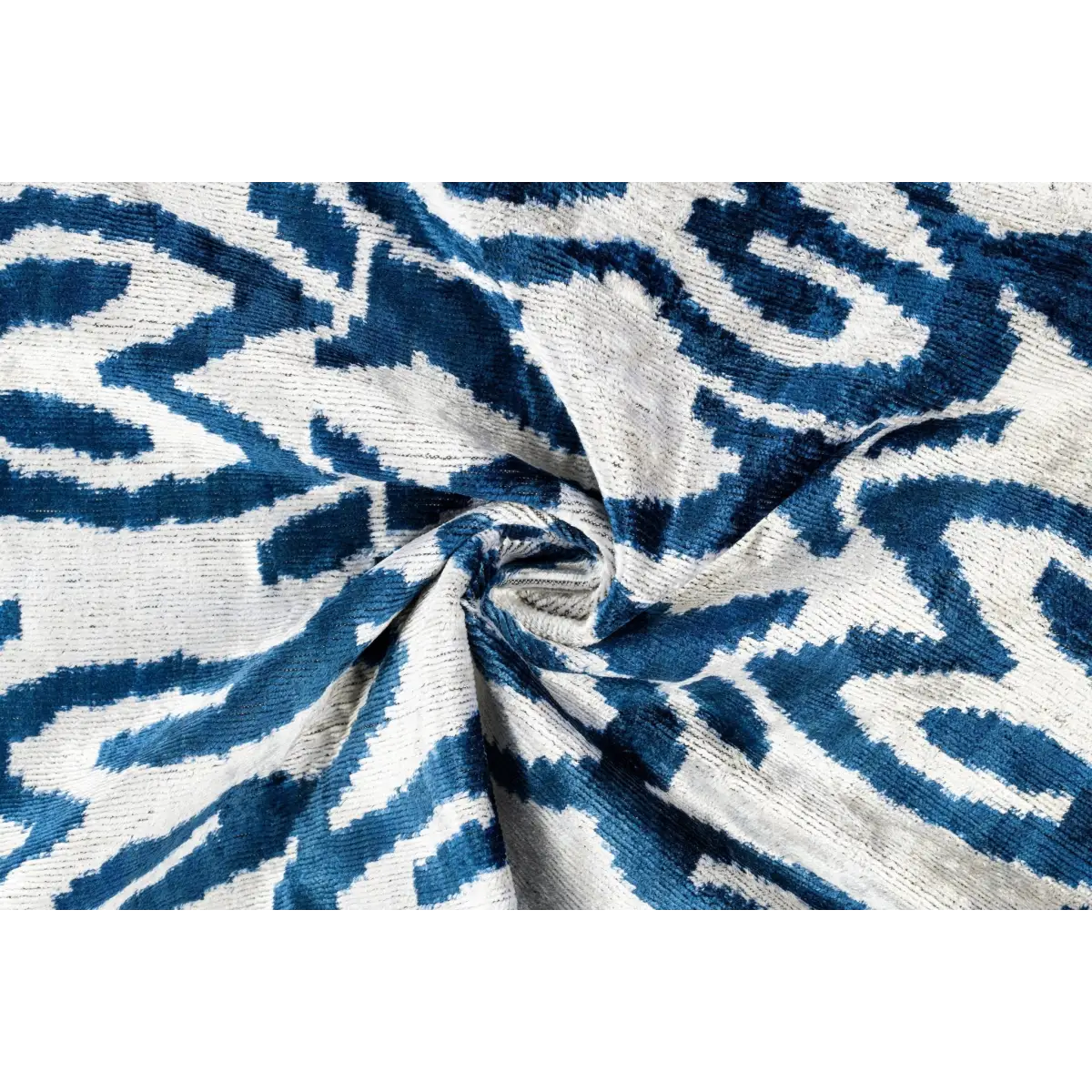 Canvello Luxurious 16x24 Handmade Velvet Silk Pillow with Premium Down Feather Insert - Blue Geometric - Canvello