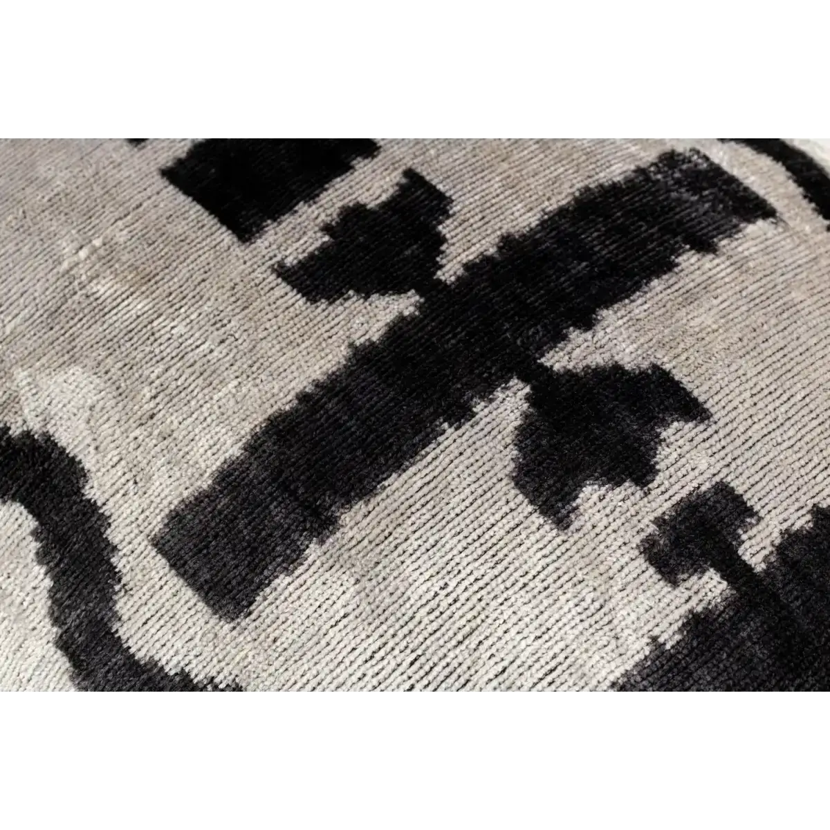 Canvello Luxurious 16x24 Handmade Velvet Silk Pillow with Premium Down Feather Insert - Black and White Geometric