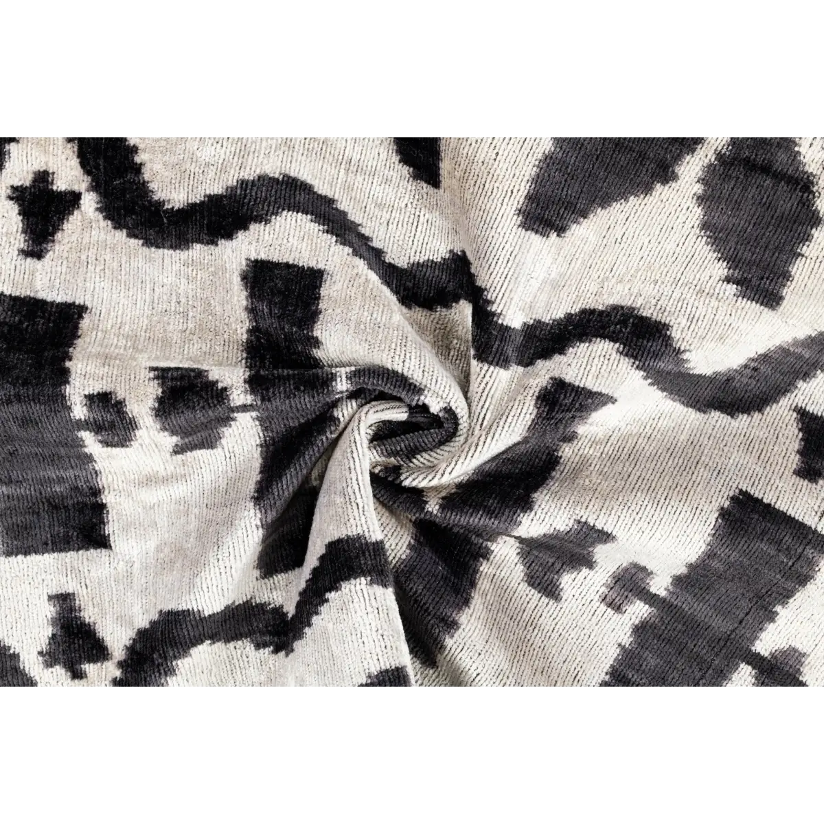 Canvello Luxurious 16x24 Handmade Velvet Silk Pillow with Premium Down Feather Insert - Black and White Geometric