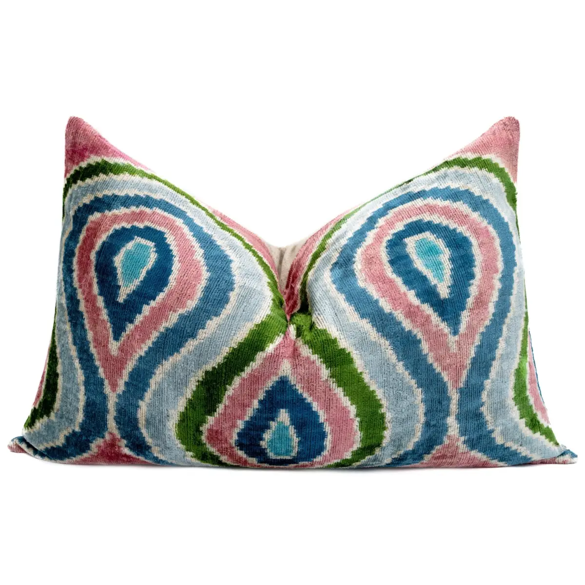 Canvello Luxurious 16x24 Inch Designer Throw Pillow with Down Feather Insert - Artistic Paisley Pattern in Vibrant