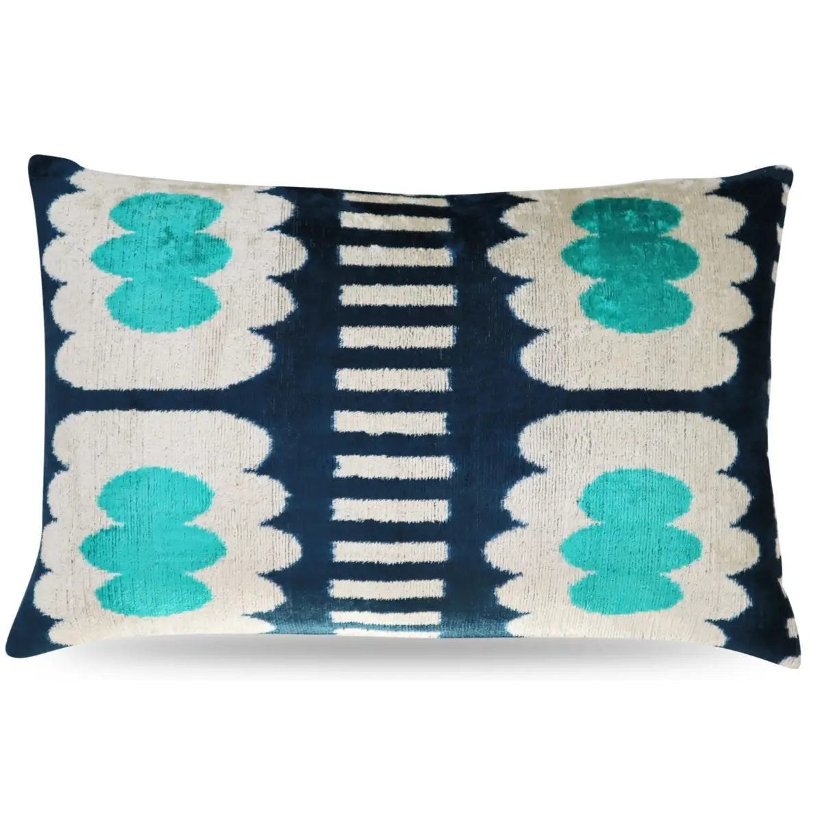Canvello Luxury Abstract Turquoise Blue Handmade Throw Pillow - 16x24 - Canvello