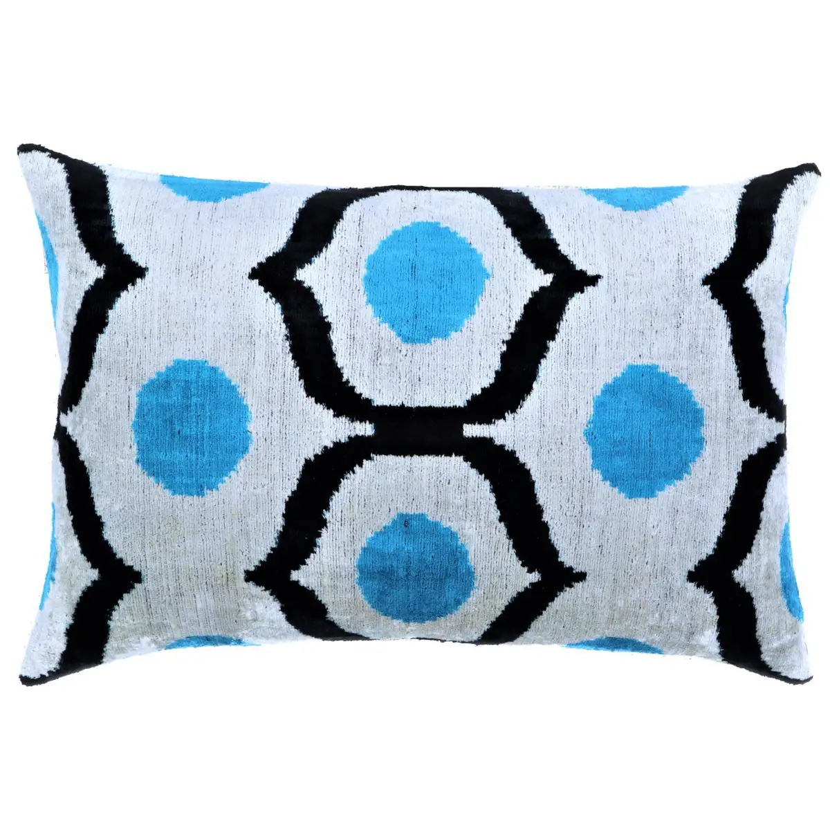 Canvello Luxury Blue Black White Handmade Throw Pillow - 16x24 - Canvello