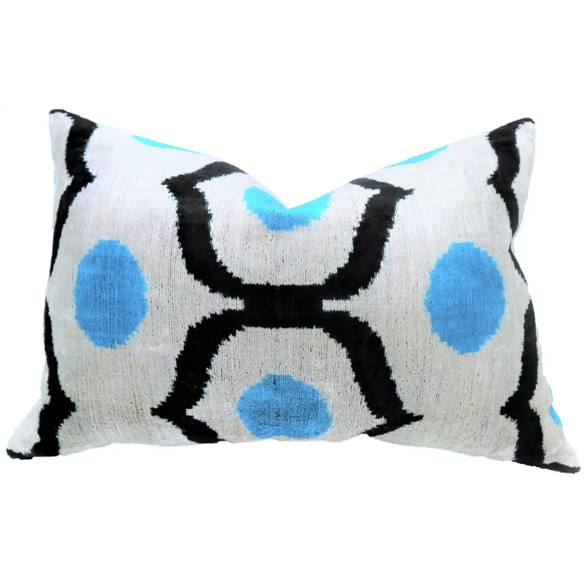 Canvello Luxury Blue Black White Handmade Throw Pillow - 16x24 - Canvello