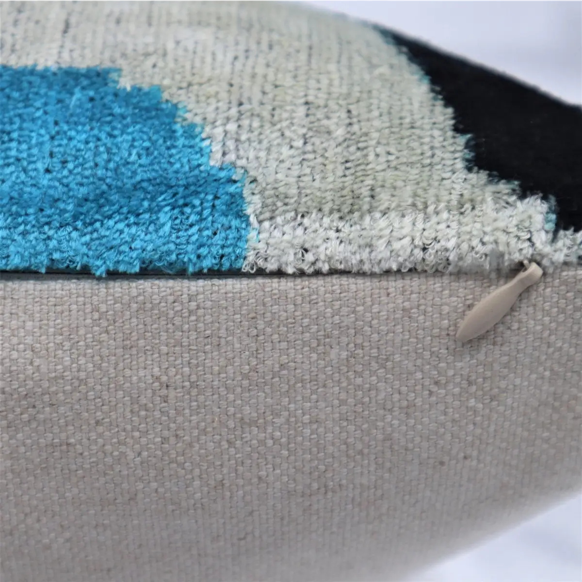 Canvello Luxury Blue Black White Handmade Throw Pillow - 16x24 - Canvello