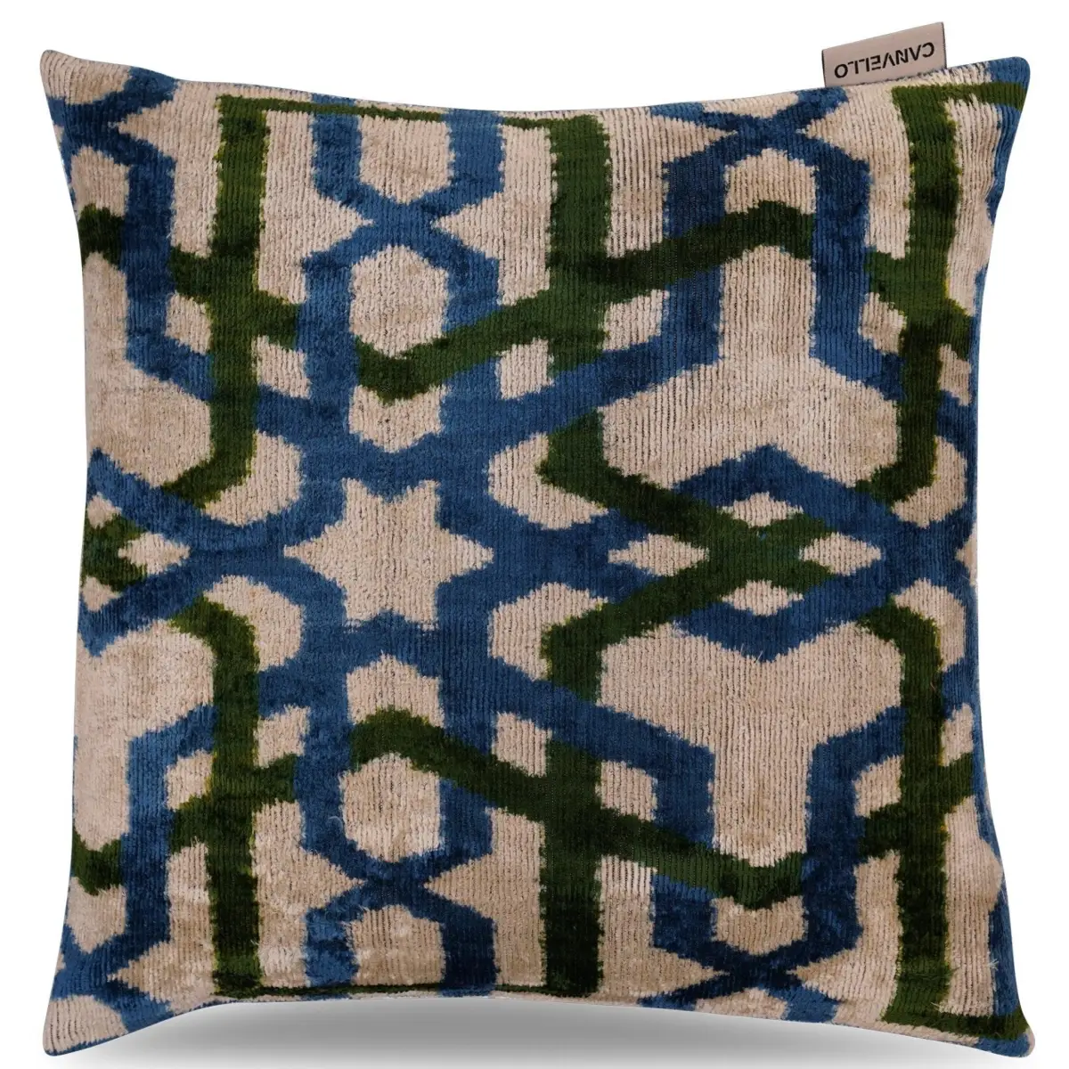 Canvello Luxury Blue Green Geometric Pillow for Couch - 16x16 inch - Canvello