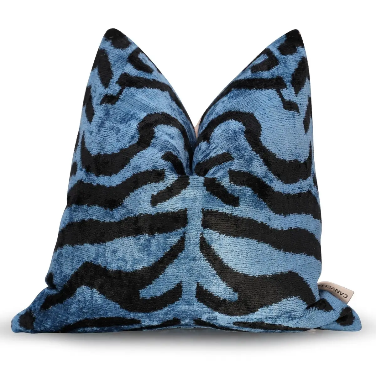 Canvello Luxury Blue Tiger Print Pillow for Couch - 16x16 inch - Canvello
