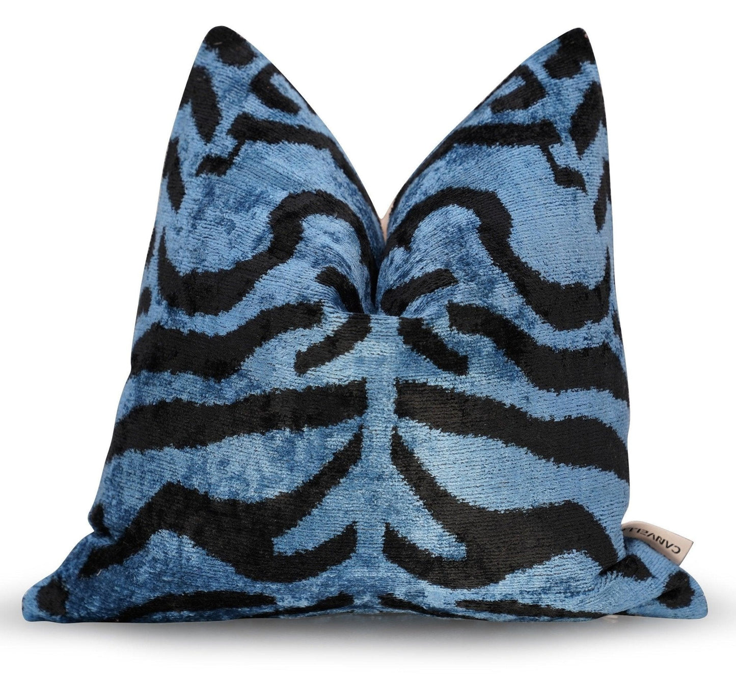 Coussin de canapé Canvello Luxury Blue Tiger Print - 16x16 pouces