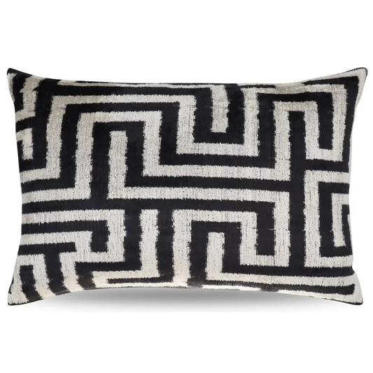 Canvello Luxury Decorative Black White Throw Pillow | 16 x 24 in (40 x 60 cm) - Canvello
