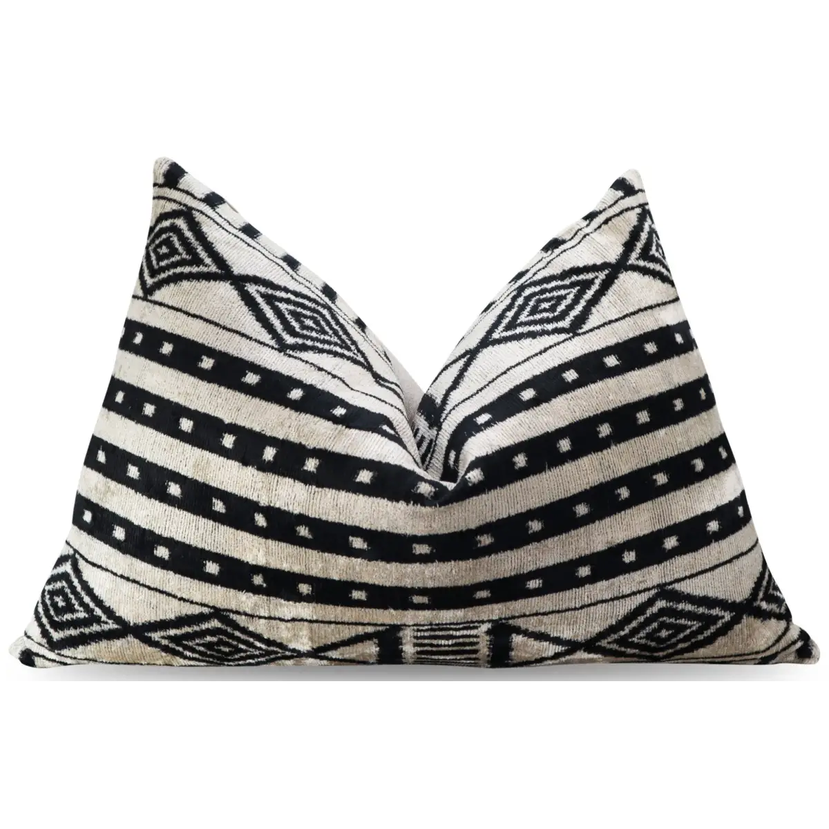 Canvello Luxury Decorative Black & White Throw Pillow | 16 x 24 in (40 x 60 cm) - Canvello