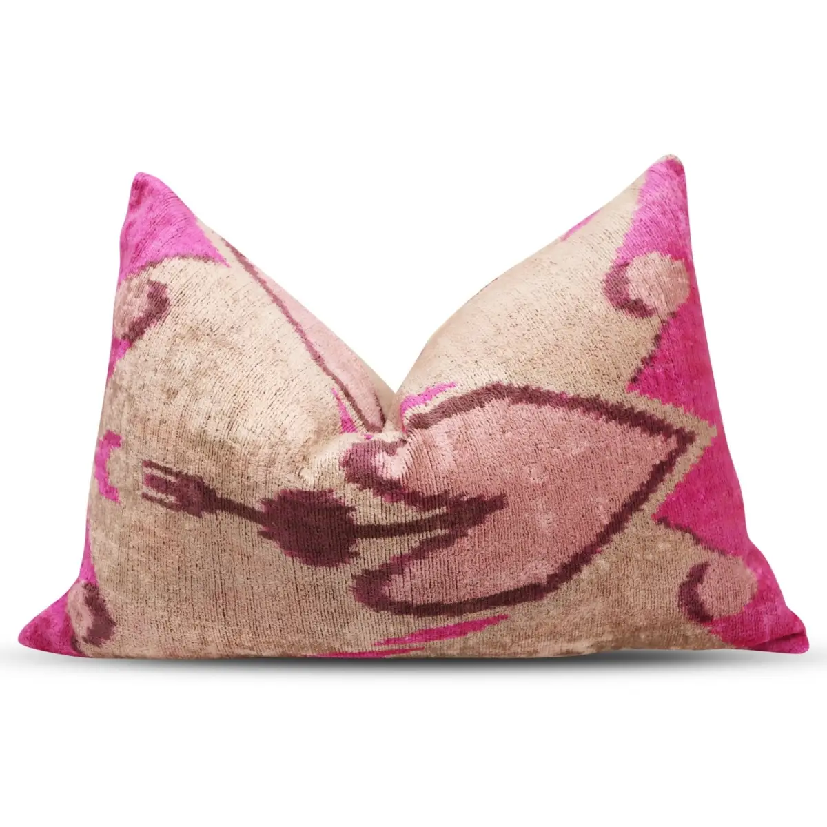 Canvello Luxury Decorative Earth Tones Pink Pillow With Down Insert- 16x24 - Canvello