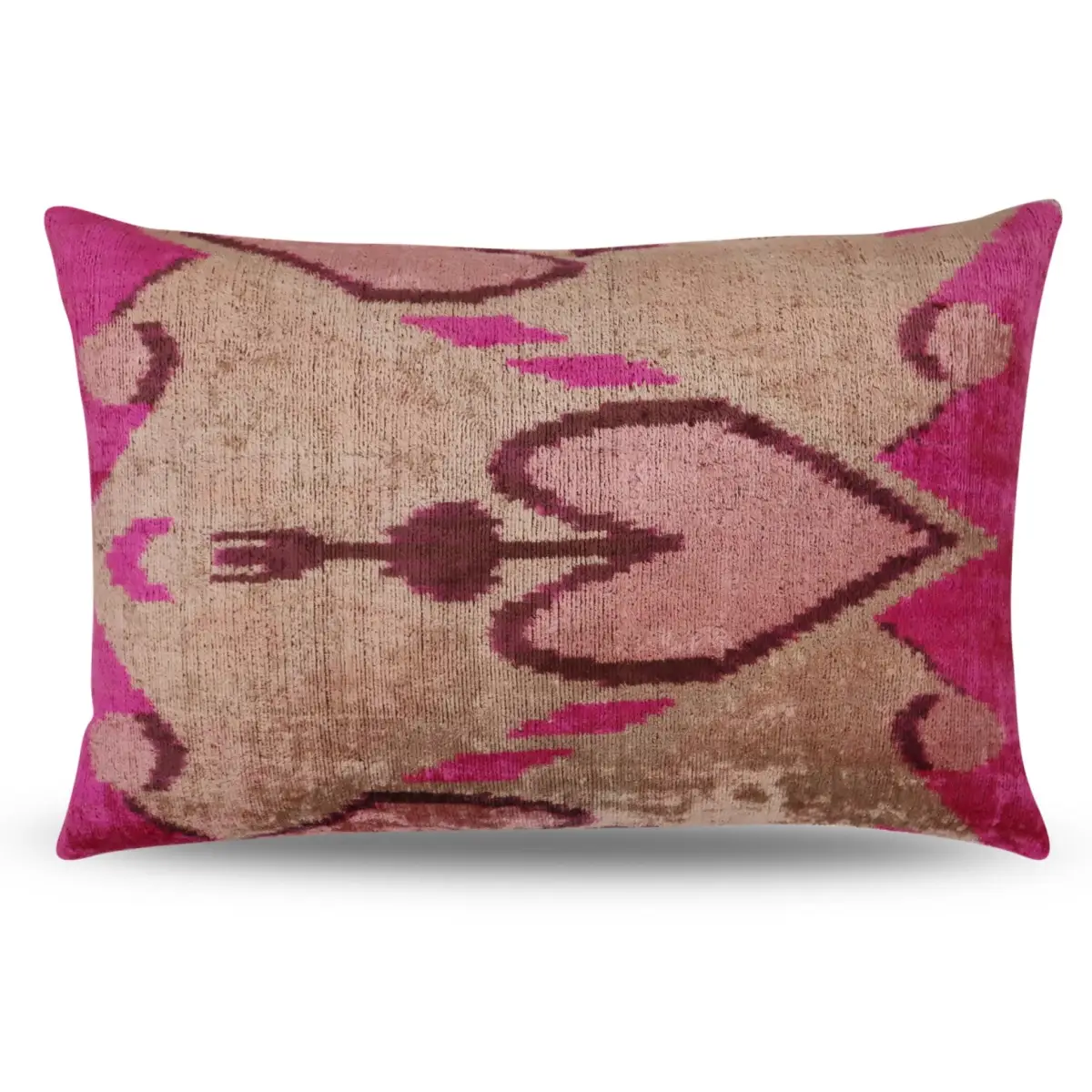 Canvello Luxury Decorative Earth Tones Pink Pillow With Down Insert- 16x24 - Canvello