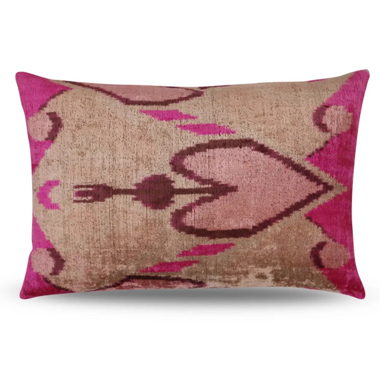 Canvello Luxury Decorative Earth Tones Pink Pillow With Down Insert- 16x24 - Canvello