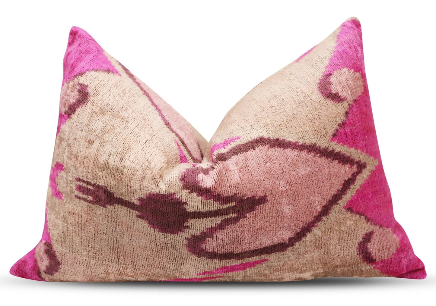 Canvello Luxury Decorative Earth Tones Pink Pillow With Down Insert- 16x24 in