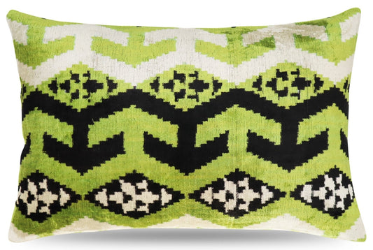 Almohada decorativa de lujo Canvello en color verde y negro | 40 x 60 cm (16 x 24 pulgadas)