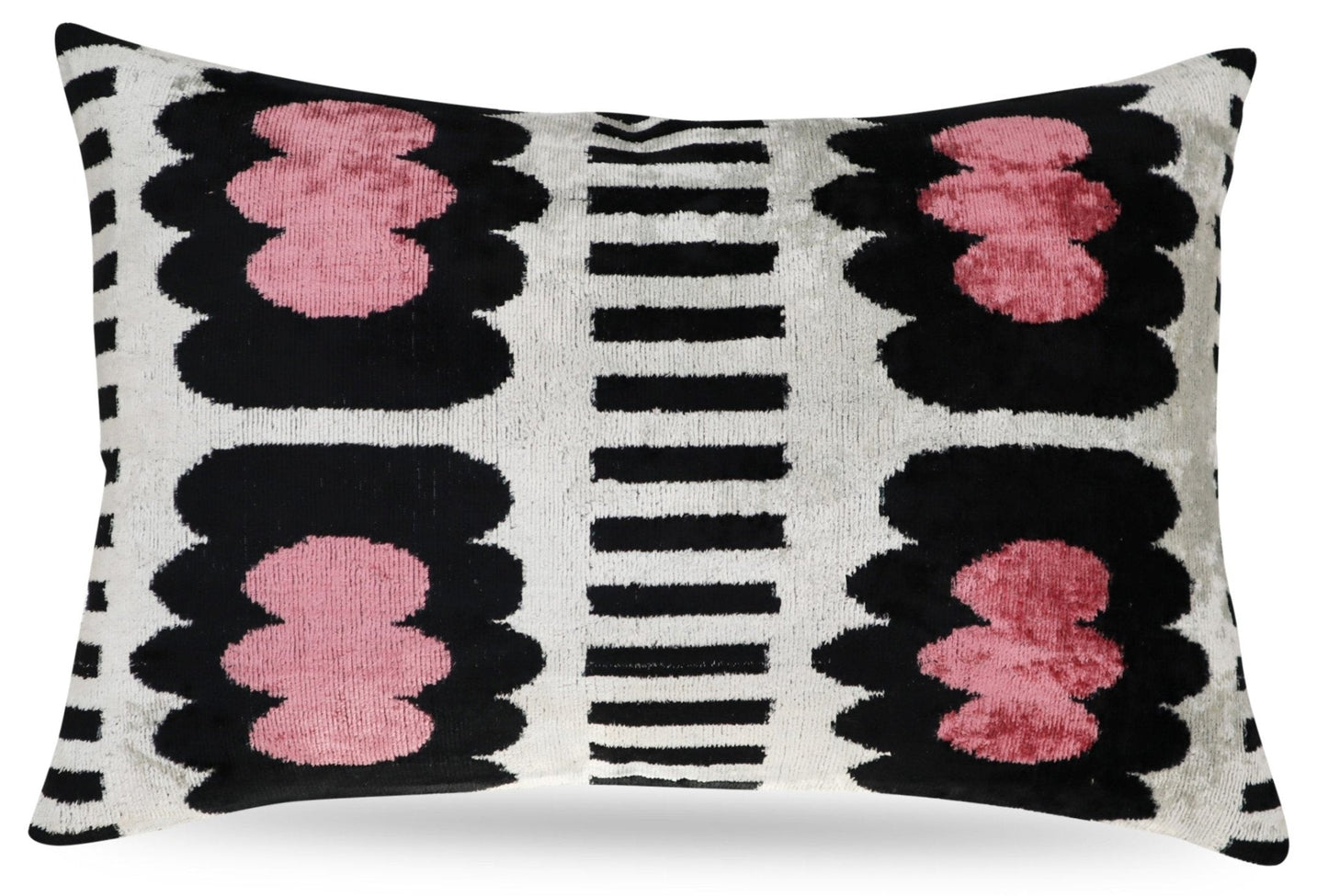 Almohada decorativa de lujo Canvello en color rosa, negro y blanco | 40 x 60 cm (16 x 24 pulgadas)