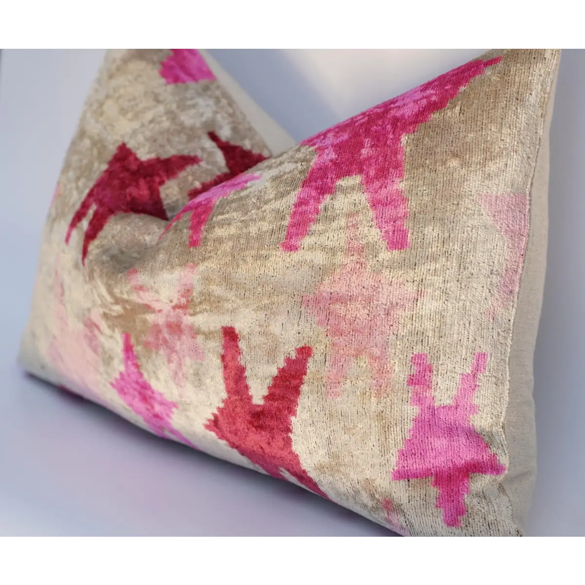 Canvello Luxury Fabric Hot Pink Throw Pillow with Down Insert - 16X24 - Canvello