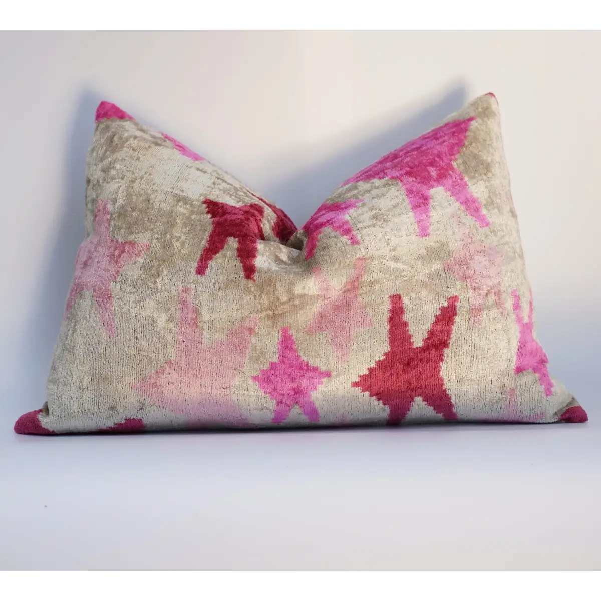 Canvello Luxury Fabric Hot Pink Throw Pillow with Down Insert - 16X24 - Canvello