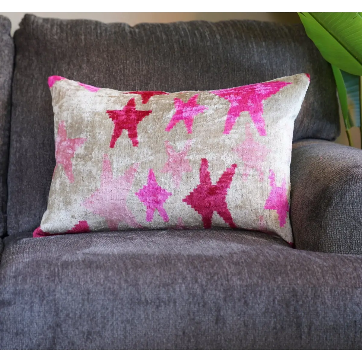 Canvello Luxury Fabric Hot Pink Throw Pillow with Down Insert - 16X24 - Canvello