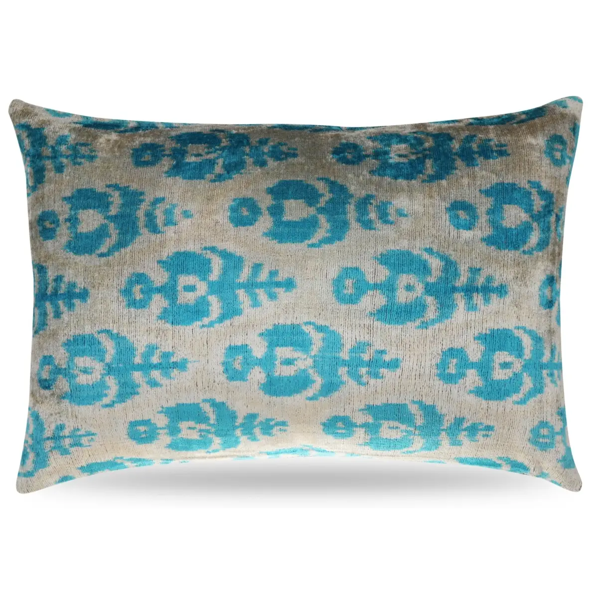 Canvello Luxury Floral Blue White Handmade Throw Pillow - 16x24 - Canvello