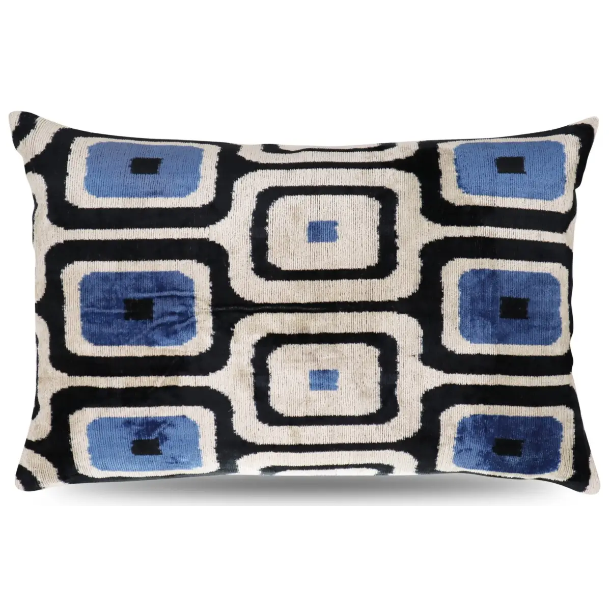 Canvello Luxury Geometric Blue Black Pillow for Couch | 16 x 24 in (40 x 60 cm) - Canvello