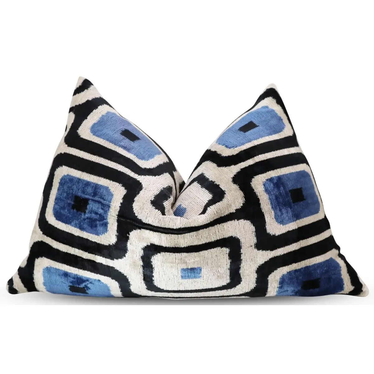 Canvello Luxury Geometric Blue Black Pillow for Couch | 16 x 24 in (40 x 60 cm) - Canvello