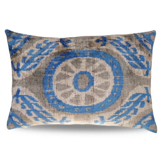 Canvello Luxury Geometric Blue Carbon Grey Pillow for Couch | 16 x 24 in (40 x 60 cm) - Canvello