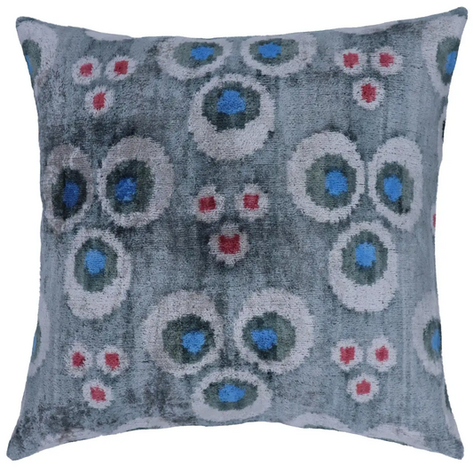 Canvello Luxury Gray Blue Dot Decorative Pillows - 16x16 inch - Canvello