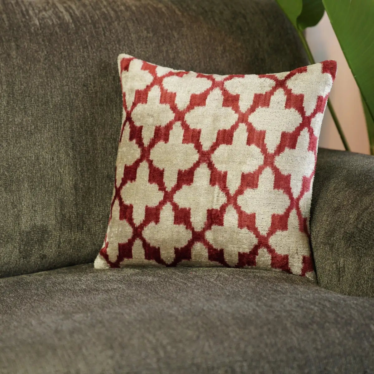 Canvello Luxury Hot Pink Geometric Pillow with Down Insert 16’’x16’’ - Canvello