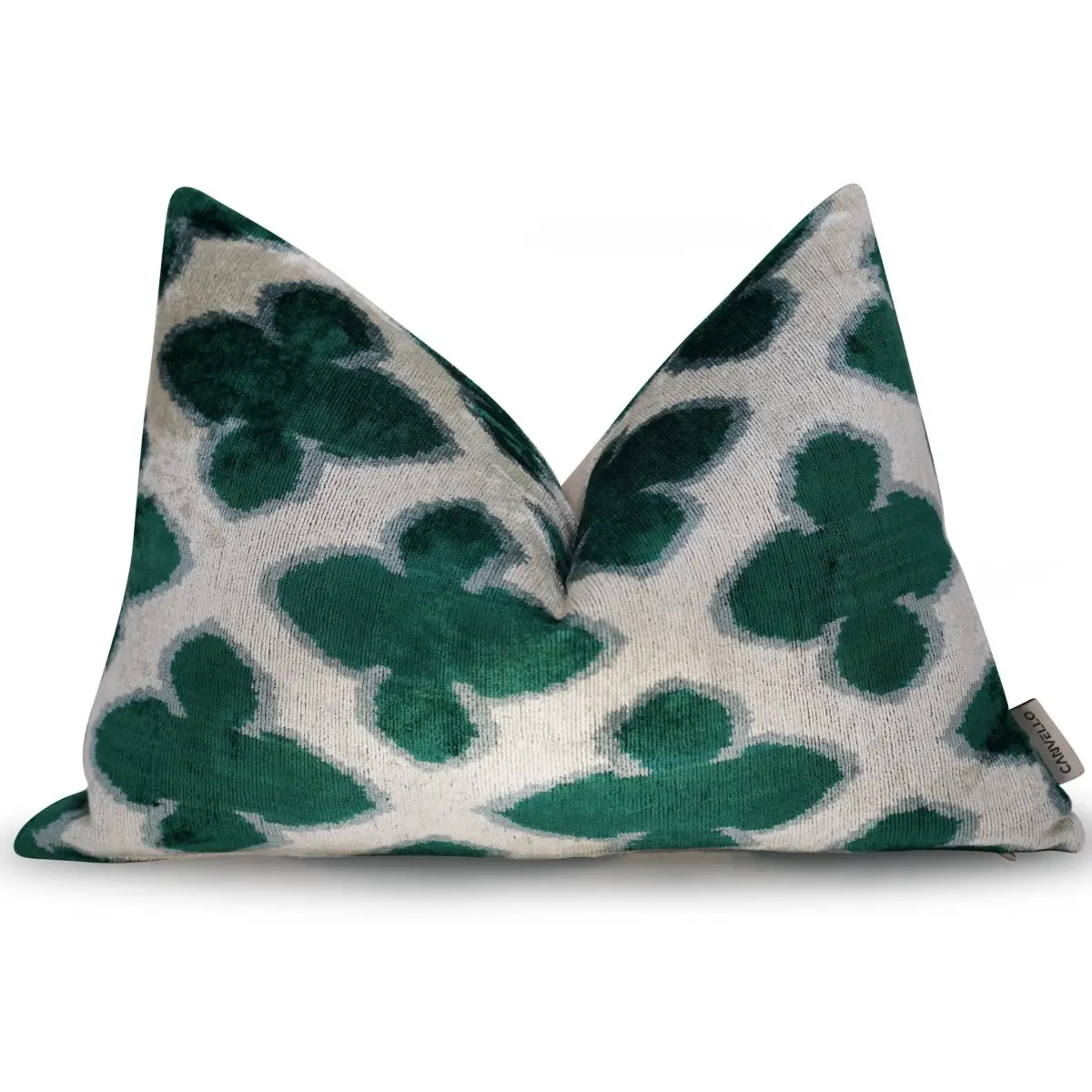 Canvello Luxury Leaf Green Carbon Grey Pillow for Couch | 16 x 24 in (40 x 60 cm) - Canvello