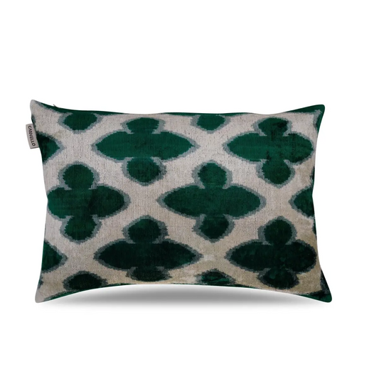 Canvello Luxury Leaf Green Carbon Grey Pillow for Couch | 16 x 24 in (40 x 60 cm) - Canvello