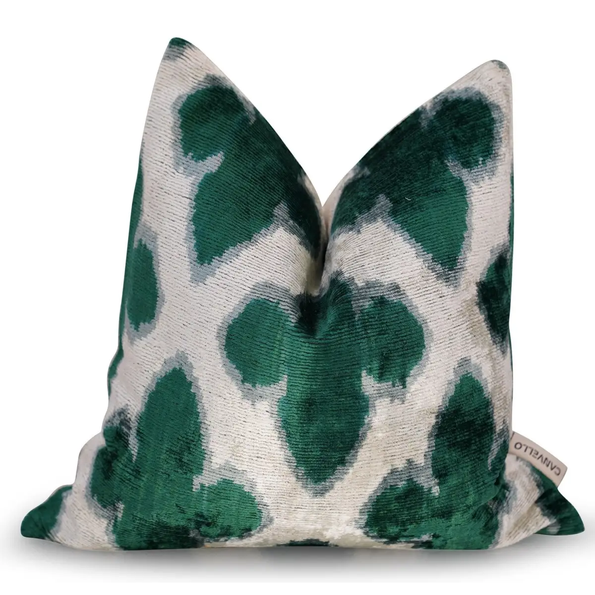 Canvello Luxury Leaf Green Carbon Grey Pillow for Couch | 16x16 - Canvello