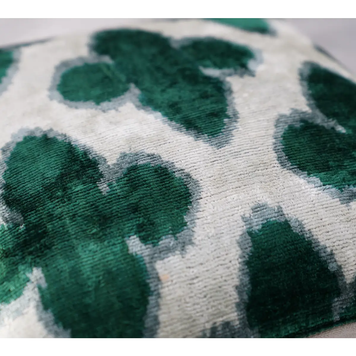 Canvello Luxury Leaf Green Carbon Grey Pillow for Couch | 16x16 - Canvello