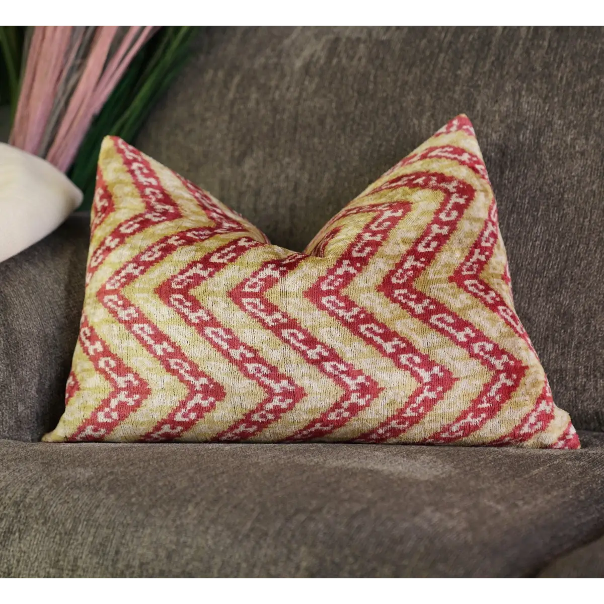 Canvello Luxury Light Brown Pink Throw Pillow Down Filled - 16x24 - Canvello