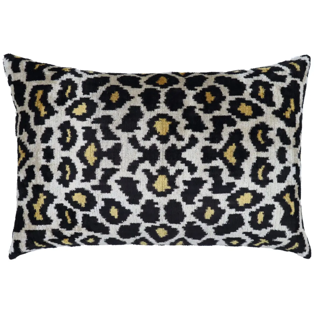 Canvello Luxury Tiger Print Black Gold Throw Pillow with Down Insert - 16’’x24’’ - Canvello