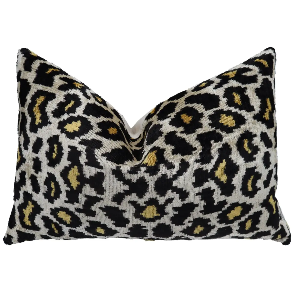 Canvello Luxury Tiger Print Black Gold Throw Pillow with Down Insert - Canvello