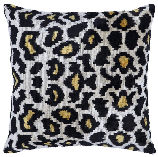 Coussin décoratif Canvello Luxury Tiger Print noir et doré avec insert en duvet