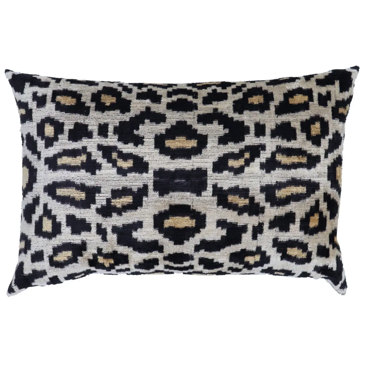 Canvello Luxury Tiger Print Black Gold Velvet Silk Pillow - 16X24 - Canvello
