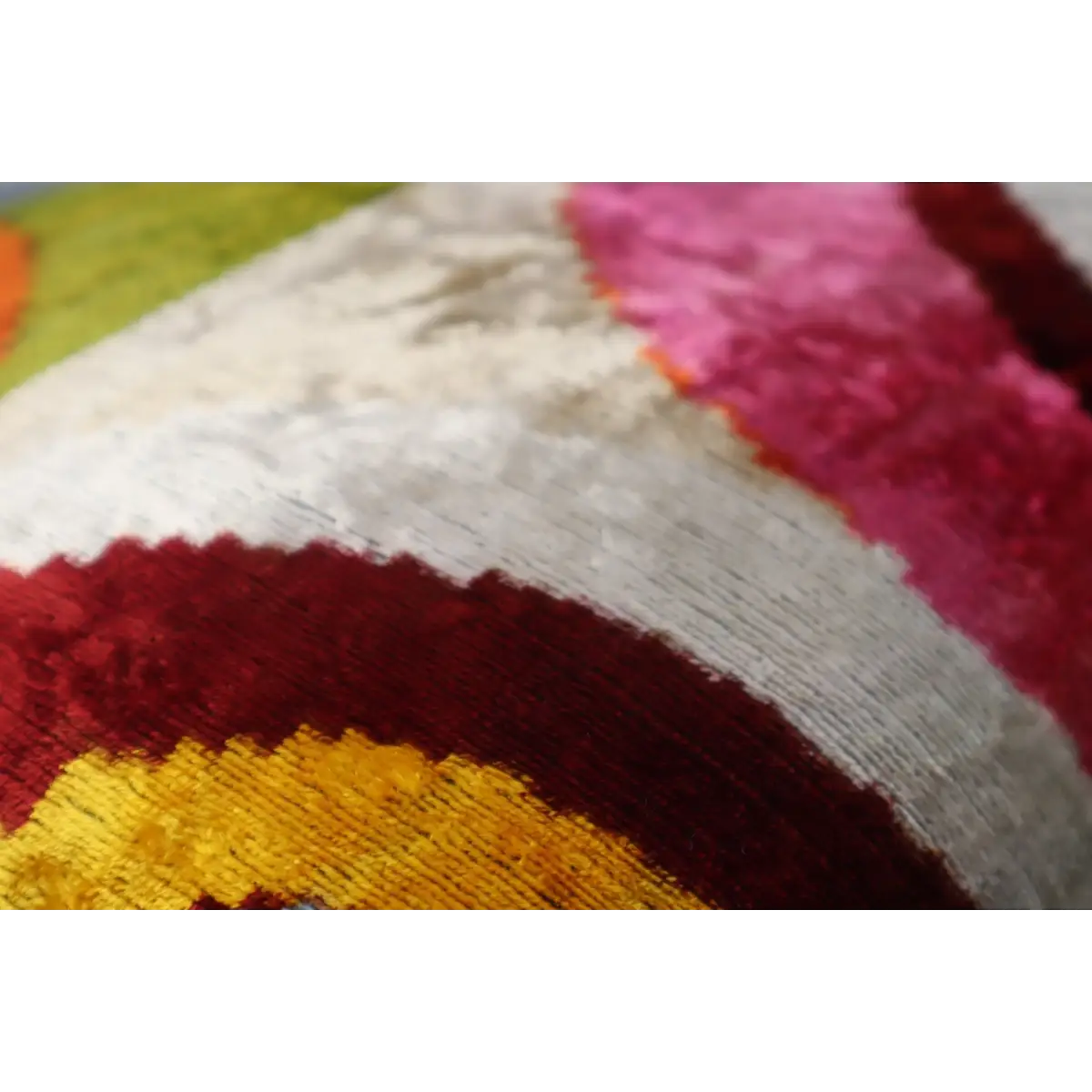Canvello Multi Color Rainbow Handmade 16x24 Silk Velvet Pillow Organic Veg Dyed Down/Feather Filled - Canvello