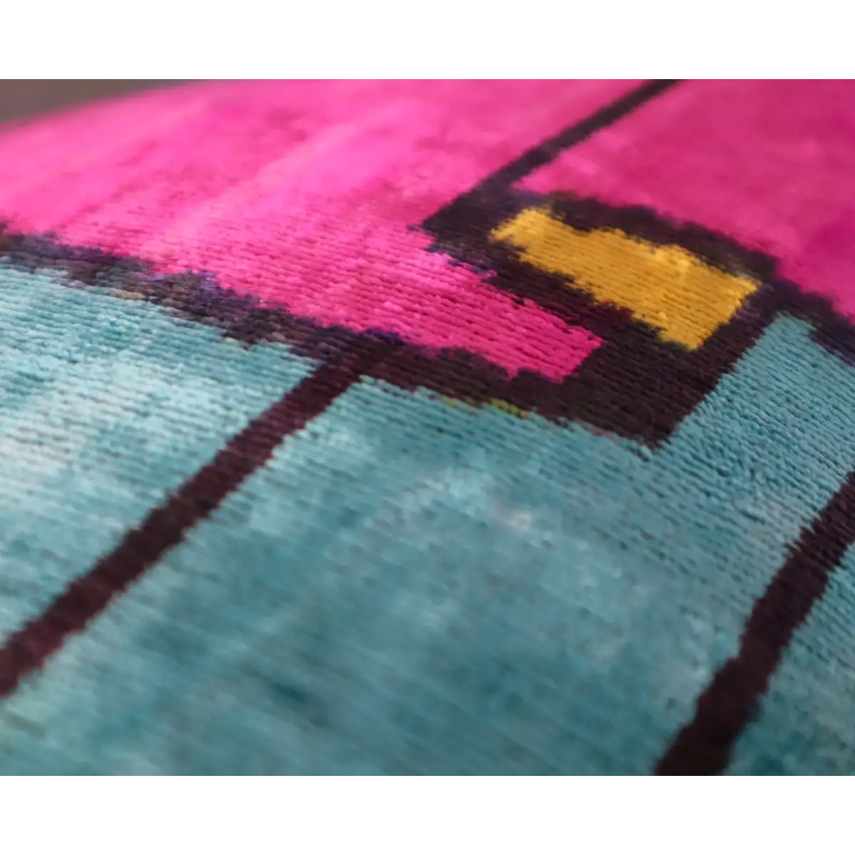 Canvello Multi Color Rainbow Handmade 16x24 Silk Velvet Pillow Organic Veg Dyed Down/Feather Filled - Canvello