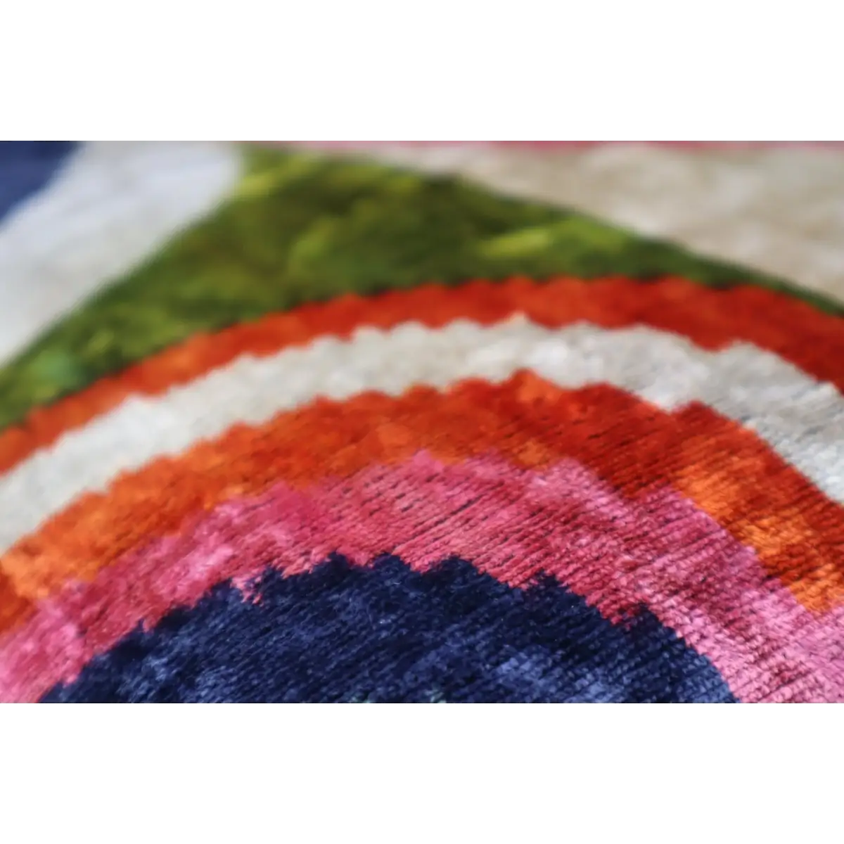 Canvello Multi Color Rainbow Handmade 16x24 Silk Velvet Pillow Organic Veg Dyed Down/Feather Filled - Canvello