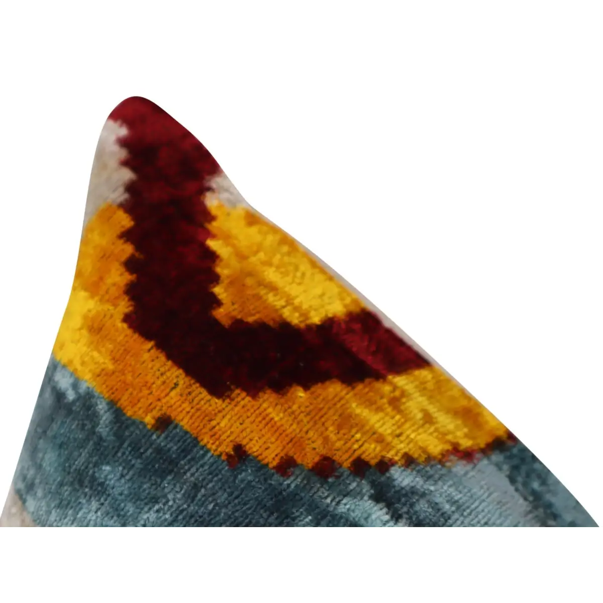Canvello Multi Color Rainbow Handmade 16x24 Silk Velvet Pillow Organic Veg Dyed Down/Feather Filled - Canvello