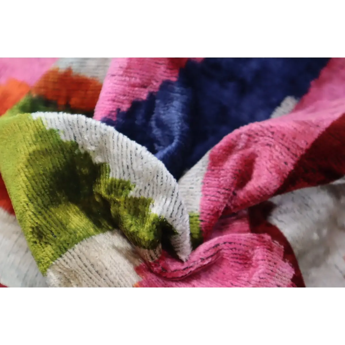 Canvello Multi Color Rainbow Handmade 16x24 Silk Velvet Pillow Organic Veg Dyed Down/Feather Filled - Canvello