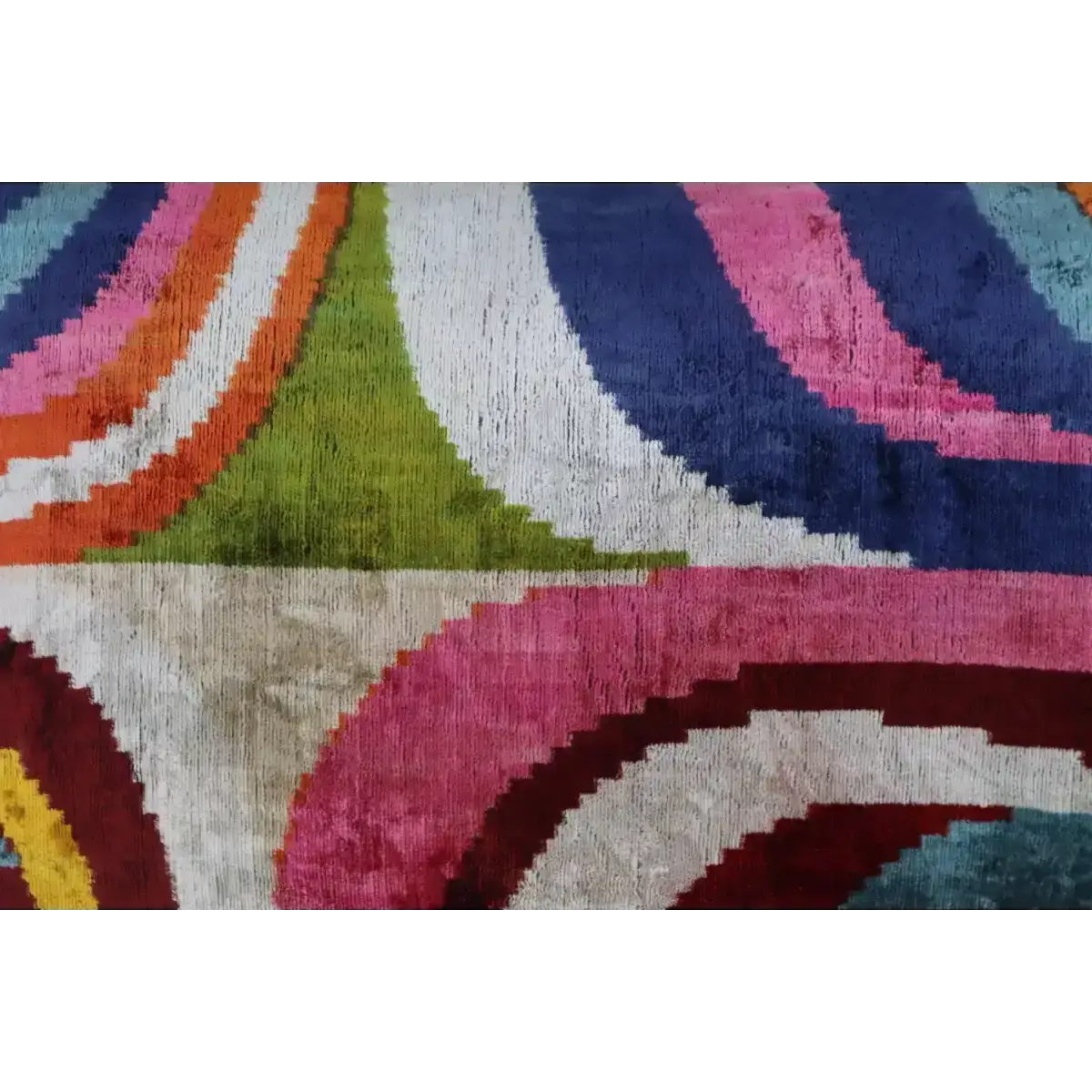 Canvello Multi Color Rainbow Handmade 16x24 Silk Velvet Pillow Organic Veg Dyed Down/Feather Filled - Canvello