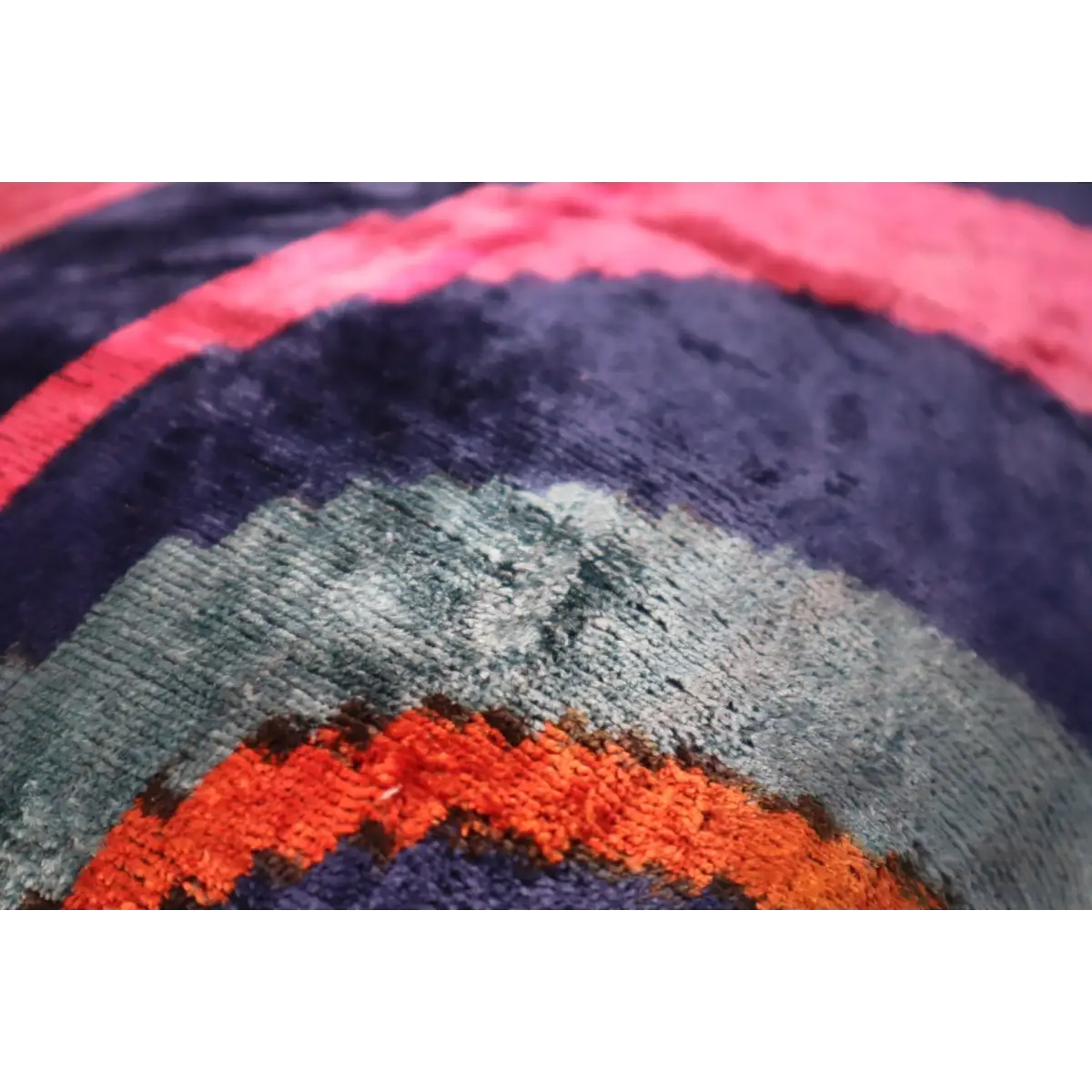 Canvello Multi Color Rainbow Handmade 16x24 Silk Velvet Pillow Organic Veg Dyed Down/Feather Filled - Canvello
