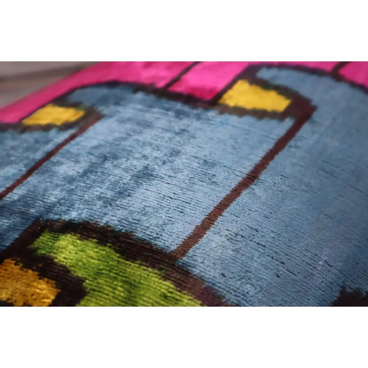 Canvello Multi Color Rainbow Handmade 16x24 Silk Velvet Pillow Organic Veg Dyed Down/Feather Filled - Canvello
