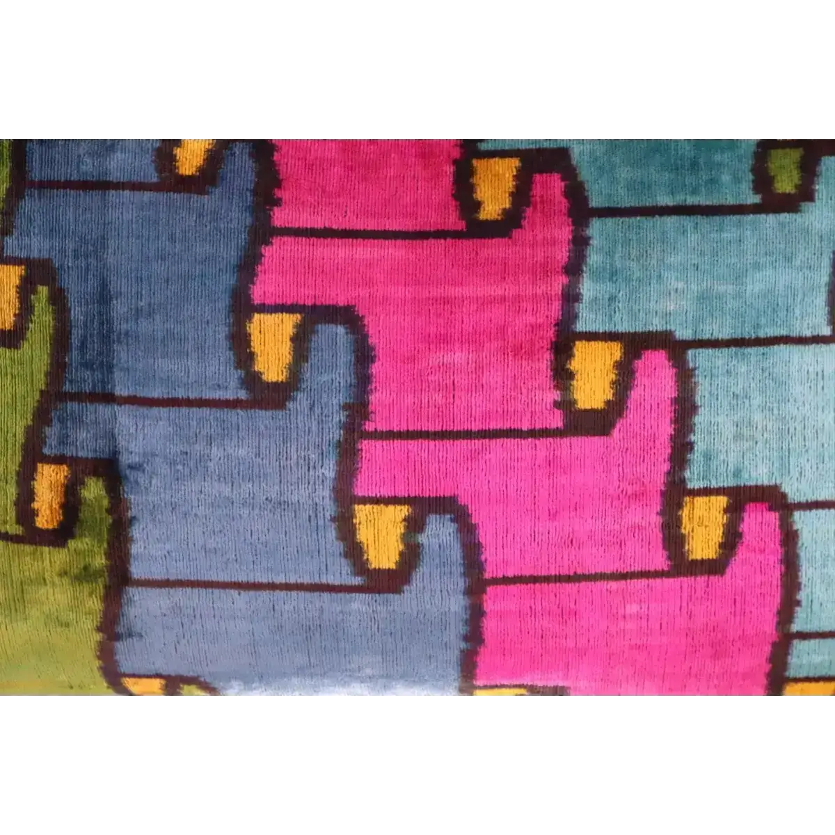 Canvello Multi Color Rainbow Handmade 16x24 Silk Velvet Pillow Organic Veg Dyed Down/Feather Filled - Canvello