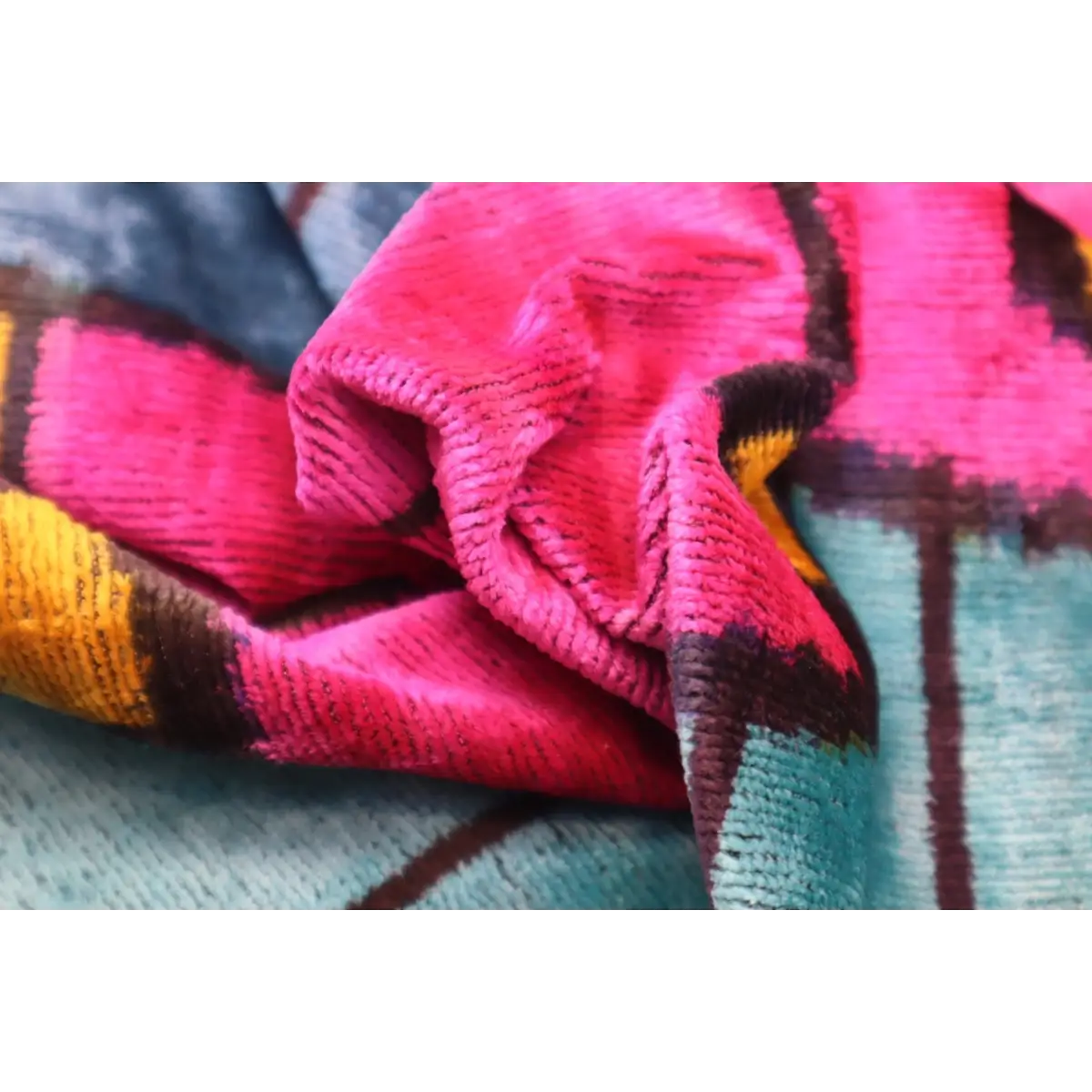 Canvello Multi Color Rainbow Handmade 16x24 Silk Velvet Pillow Organic Veg Dyed Down/Feather Filled - Canvello