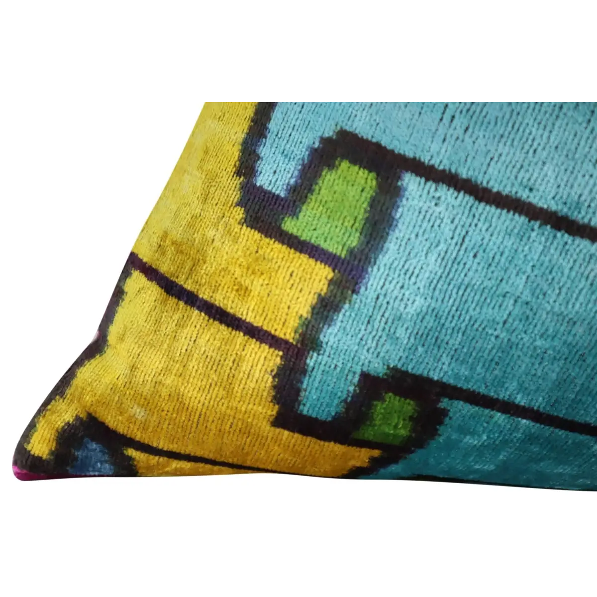Canvello Multi Color Rainbow Handmade 16x24 Silk Velvet Pillow Organic Veg Dyed Down/Feather Filled - Canvello
