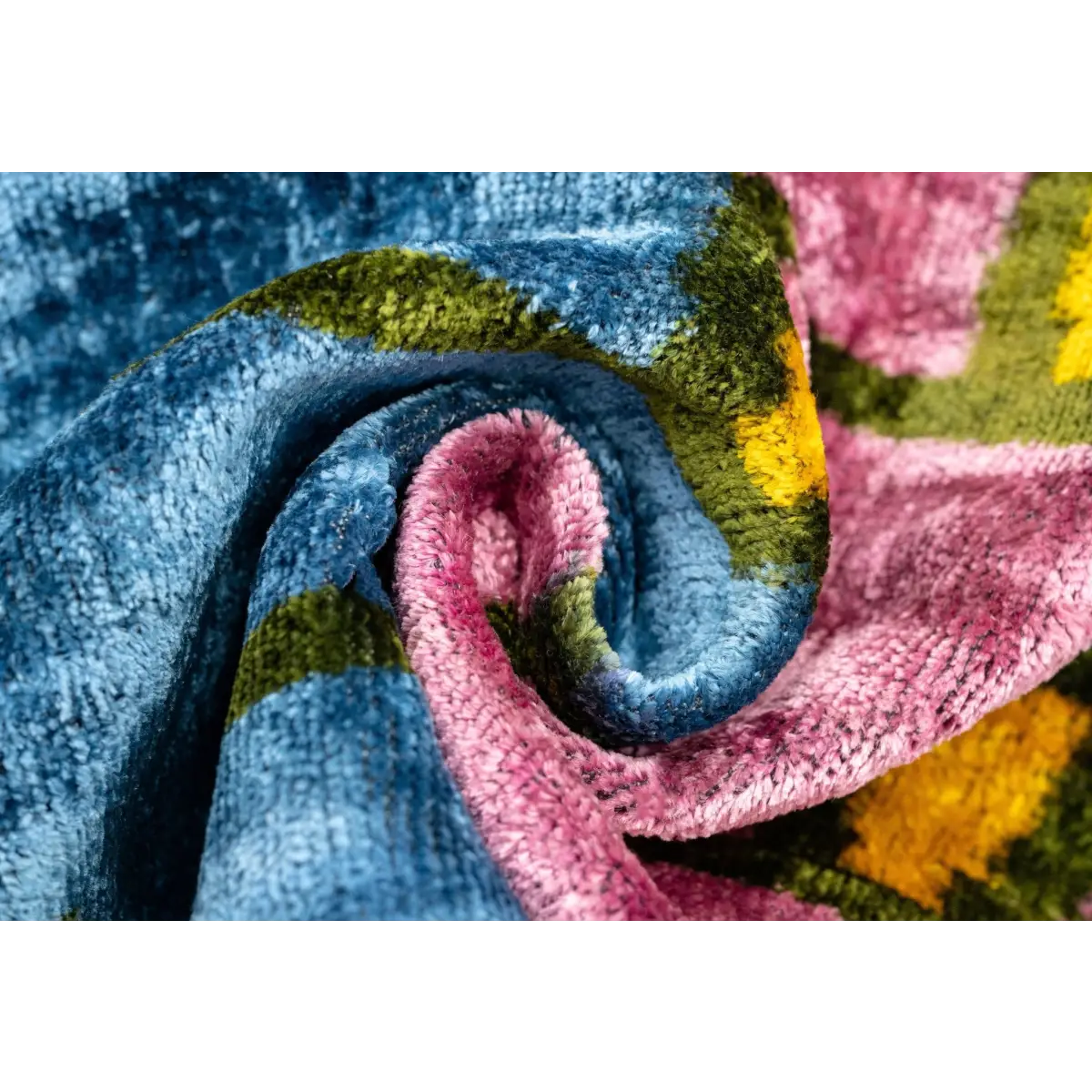 Canvello Multi Color Rainbow Handmade 16x24 Silk Velvet Pillow Organic Veg Dyed Down/Feather Filled - Canvello